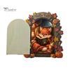 Decorative Baseboard Elf Door Wooden Halloween Decor, 2D Fairy Mouse Miniature Wall Autumn Theme Tale Ornaments Hanging, Rustic Shelf Ornament