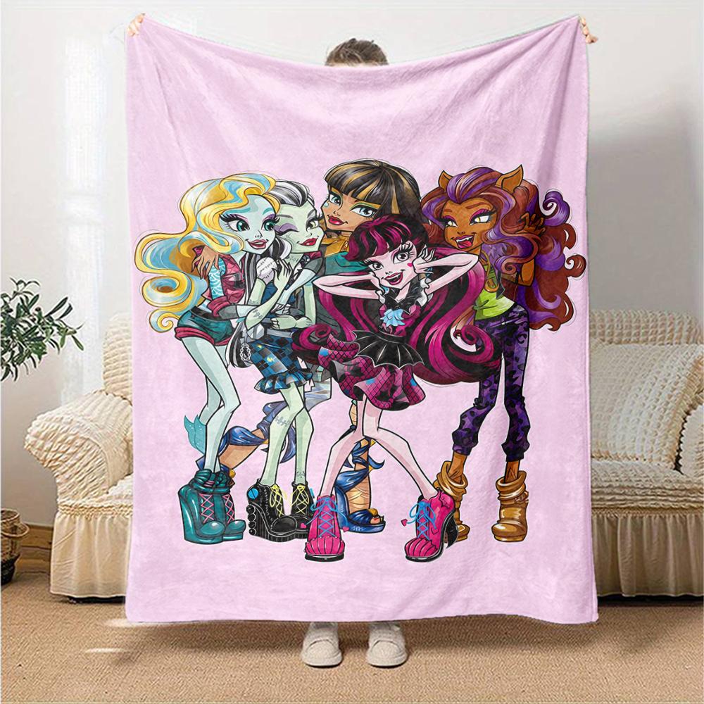 1pc Monster High Draculaura3 Blanket, Gift, for Men and Women, Soft Blanket, Good for Sofa Bed Couch Travel, Lightweight Flannel Blanket