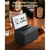 Uniclife Metal Donation Box for Fundraising, Suggestion Box with Slot and Lock, Black Ballot Boxes with Sign Holder, Storage Container for Voting