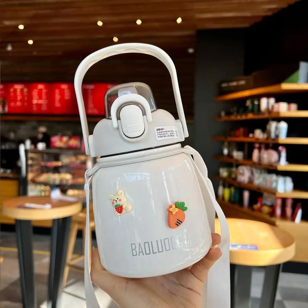 

650ml Cute Insulated Bottle for Girls Cute Insulated Bottle for Kids Portable Large Capacity 304 Stainless Steel Insulated Mug 601-700ml белый