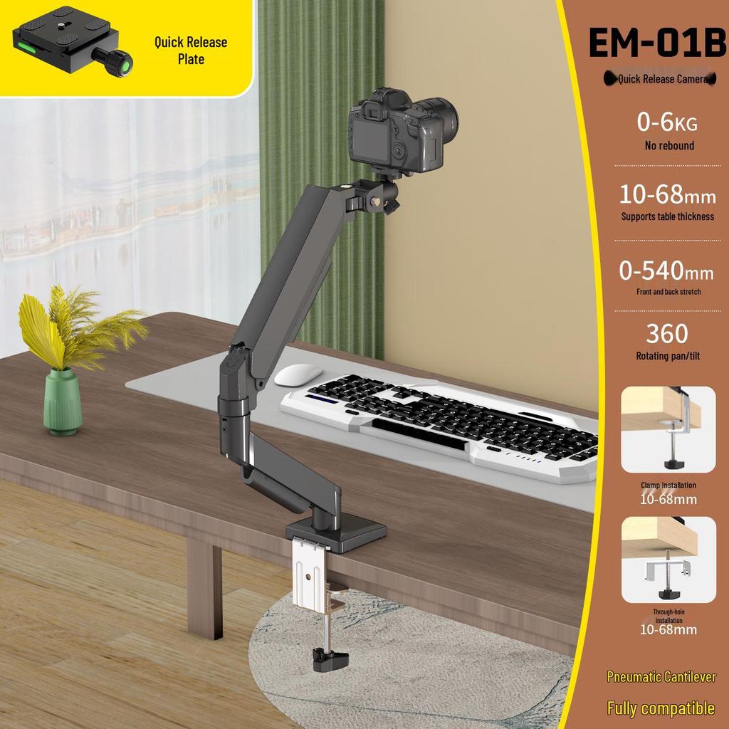 Suporte de Câmera DSLR Overhead Rotativo 360° Universal com Suporte Dobrável Telescópico