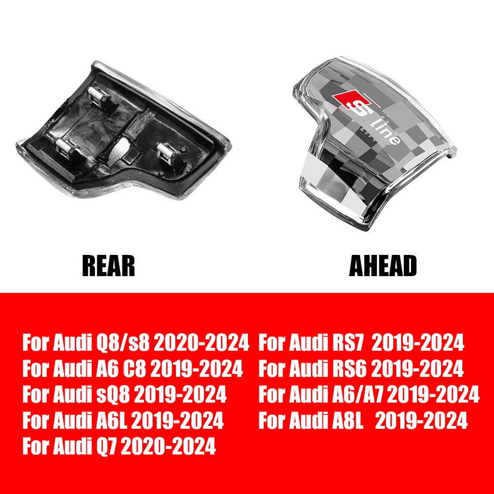 2026 Hot For Audi S4 S5 Q5L SQ5 Q7 RS4 RS5 A4/A4L A5 Q8 S8 RS7 Car Gear Head Shift Knob Handle Cover Trim ABS Crystal Style Accessories