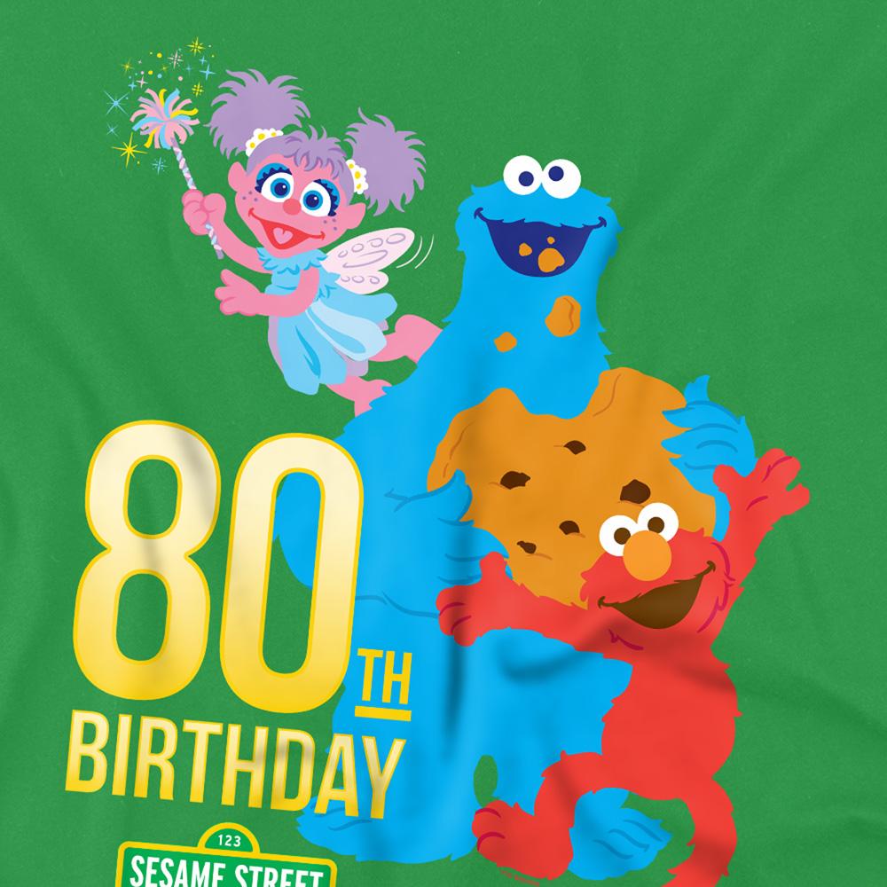 Sesame Street Unisex Adult Birthday 80th T-Shirt