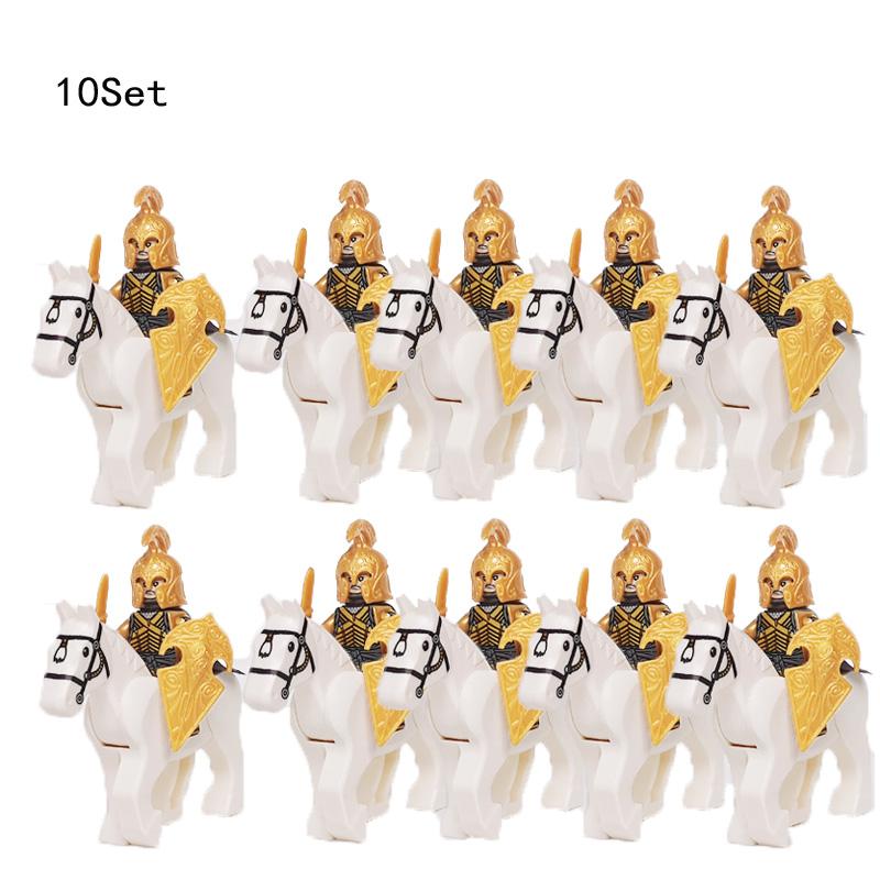 10 sets MOC Thrones Robert Baratheon Gendry Halberd Guards Military soldier with Horse Minifigrine Building Block Toys for Kids