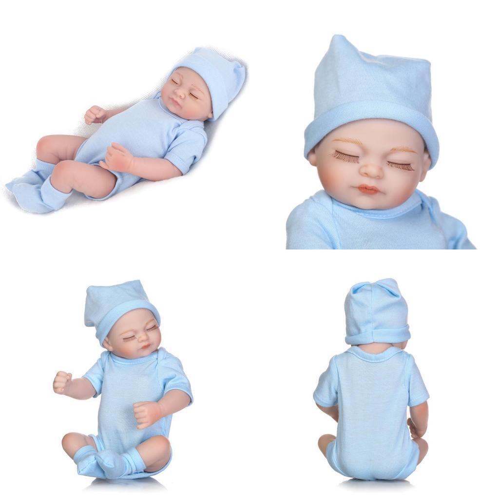 10-inch Lifelike Full Body Soft Vinyl Silicone Dolls For Girls Realistic Newborn Baby Companion