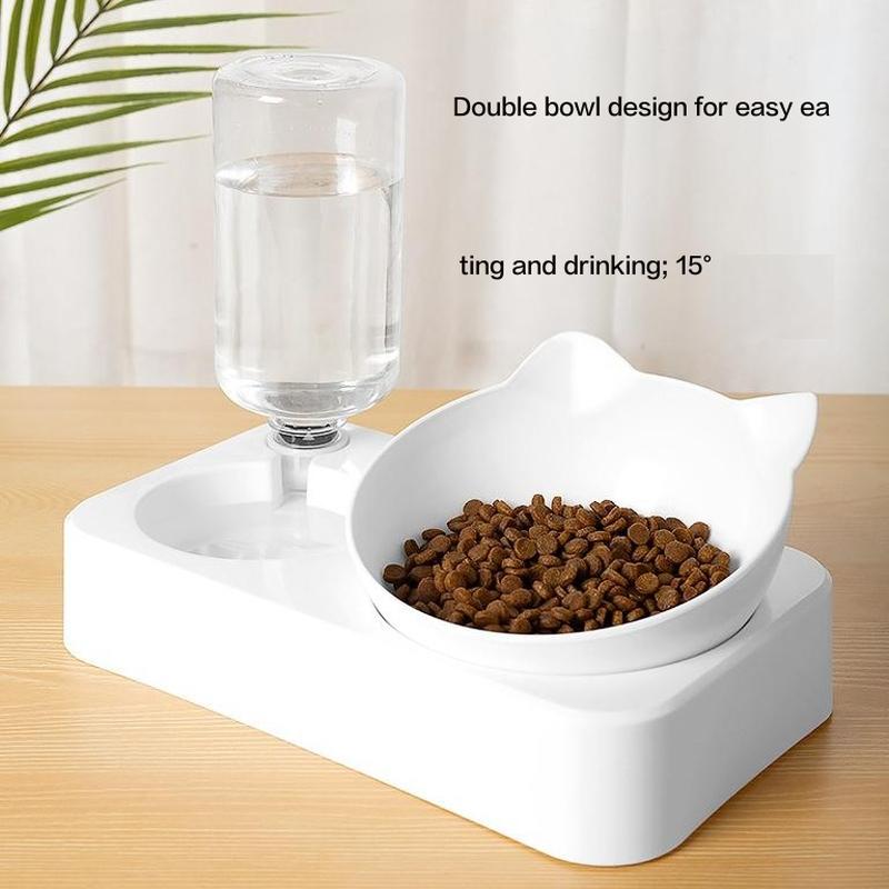 Dog Water Dispenser Double Dog Cat Bowls Water and Food Bowl Drinking Fountain Cat Pet Water Dispenser GS06