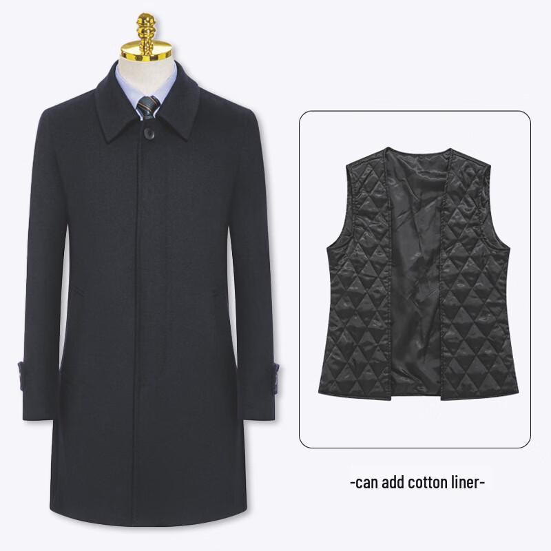 Terman Men's 90% Wool 10% Cashmere Mid-Length Overcoat