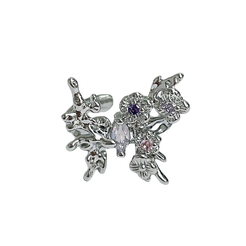 Elegant Three-Dimensional Butterfly Exquisite Open Ring Fashionable Personality Niche Design Light Luxury Retro Ring Woman