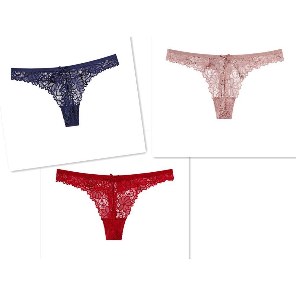 3 buc/lot lenjerie goală, transparent, seducător, tanga sexy din dantelă cu talie joasă, chiloți pentru femei, slip bikini, chiloți