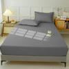Waterproof Fitted Sheet Bedding Cover Bed Cloth Solid Color Mattress ,Soft Breathable Noiseless Bed Cover Deep Pocket Large Size