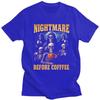 Male Nightmare Before Coffee Skeleton T Shirts Round Neck Pure Cotton Short Sleeve TShirt Casual Summer Tyle Clothes