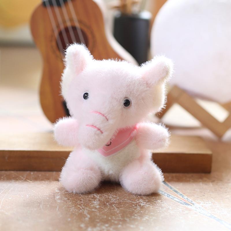 Cute Animal Scarf Elephant Plush Doll Toys Pendant Key Chain Backpack Hangings Decoration