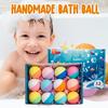 4/6/12Pcs Kids Salt Bath Bombs with Toy Inside Plants Essential Oils Handmade Fizzies Ball Dry Skin Moisturizing Shower Ball Relaxation Spa Gift