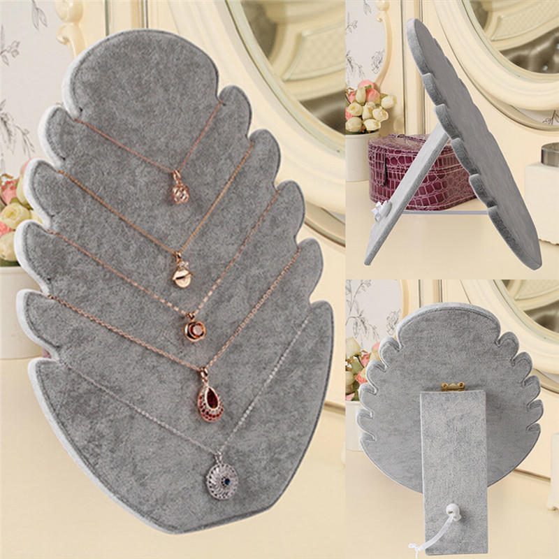Flame Shape Necklace Jewelry Velvet Rack Pendant Chain Display Holder Stand