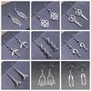 40 Styles Hotsale Women Earring Vintage Airplane Rocket Question Mark Tower Pin Scissors DNA Simple Cool Jewelry Handmade Gift