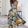 Women's Long Dress Maxi Dress Casual Dress Swing Dress A Line Dress  Fashion Streetwear Outdoor Date Print Sleeveless V Neck Dress