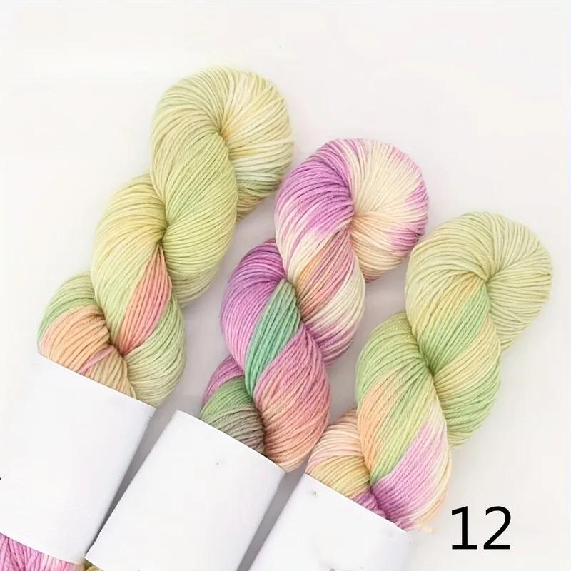 

3PCS 300g Set Gradient Hand-Dyed Wool Blend Yarn for DIY Knitting Scarves Sweaters 270Meter/Roll Rainbow Magic Ball Yarn