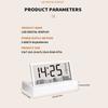 Digital Alarm Clock Foldable Design Quiets Operations Temperature Date Display LCD Transparent Screen For Home Office