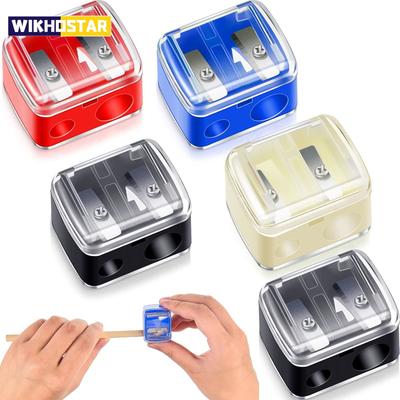 1 ks Ořezávátko na oční linky, Ořezávátko na oční linky s dvěma otvory, Kompaktní ořezávátka na kosmetické tužky, pro oční linky, tužky na rty