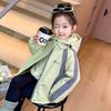 Girls Kids Hooded Two Piece Three In One Outdoor Windbreaker Jacket
