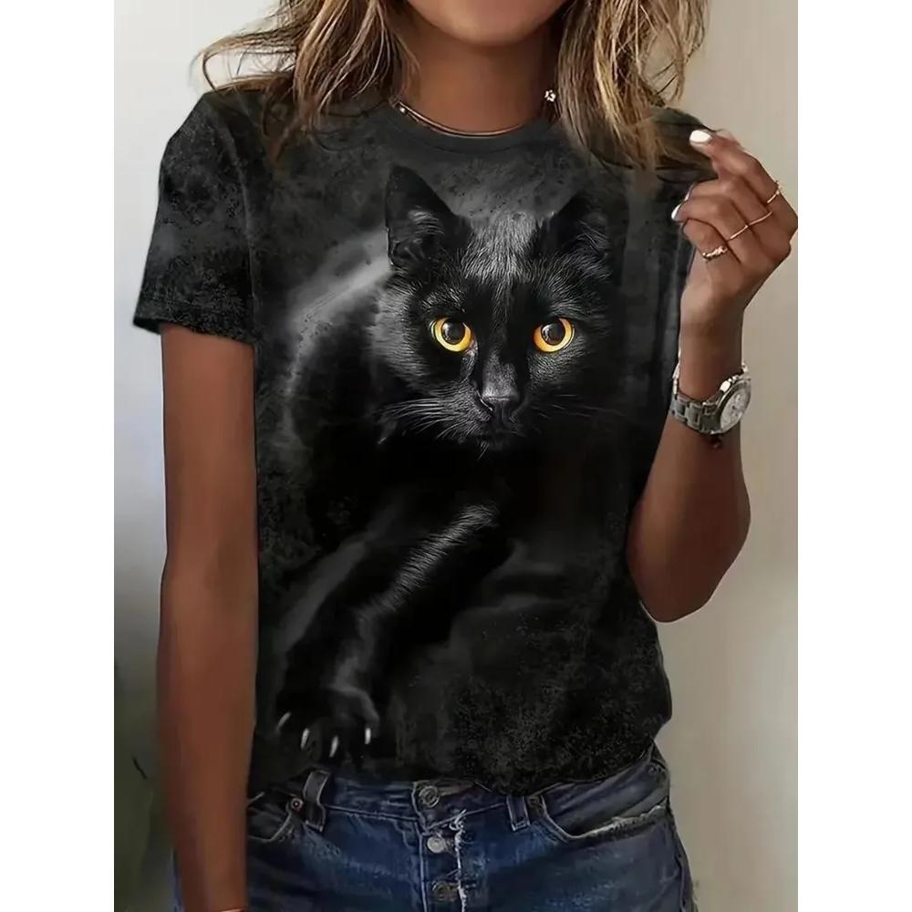 Women s Flower Print Fashion Short Sleeve T-Shirt Animal Print Casual Top Comfortable T-Shirts Women’s XS