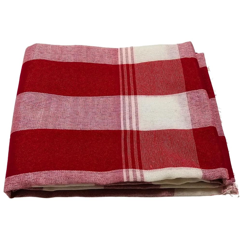 KINOKINO Parka Craft Omar, Thai, Asian, Ethnic, Fabric, Checkered, Striped, Multi-Cloth (Red)