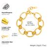 Women's Stainless Steel Bracelet, Gold Plated Heart Hollow Chain Bangle Bracelet, Waterproof Luxury Jewelry