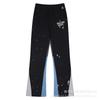 Pantaloni Jogging A Zampa da Uomo Autunnali in Cotone con Coulisse e Stampa a Schizzi d'Inchiostro Pantaloni Casual High Street