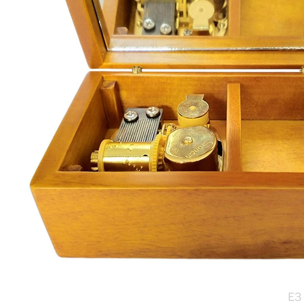 1 pièce Boîte à musique à bijoux en bois Exquis Artisanat d'art créatif Cadeau festif