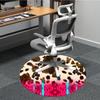 1pc Leopard Print Chair Carpet for Office, Round Polyester Mat, Indoor Decor for Office, Easycare Fabric, Washable Non-slip Area Carpet