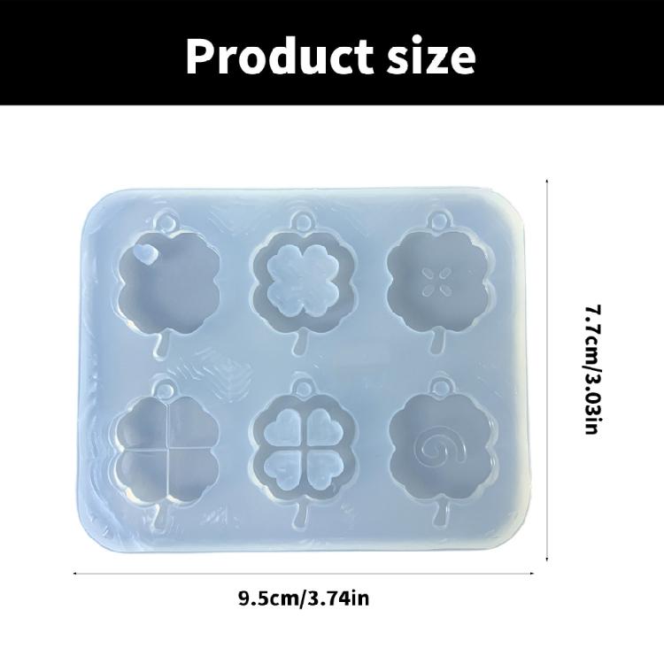 Festival Clovers Ornament Resin Mold 4Pcs Silicone Pendant Mold for Festive Jewelry and Hanging Decoration Crafting