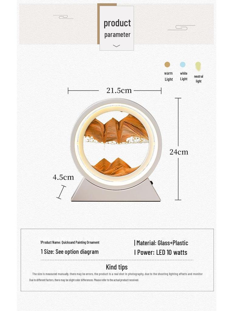 3D Quicksand Night Lamp: Creative Glass Table Light & Ornament Gift