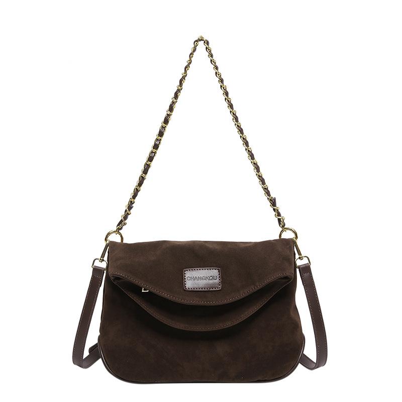 Design Chain Retro Messenger Bag Bag Women'S Matte Premium Texture Shoulder Armpit Bag