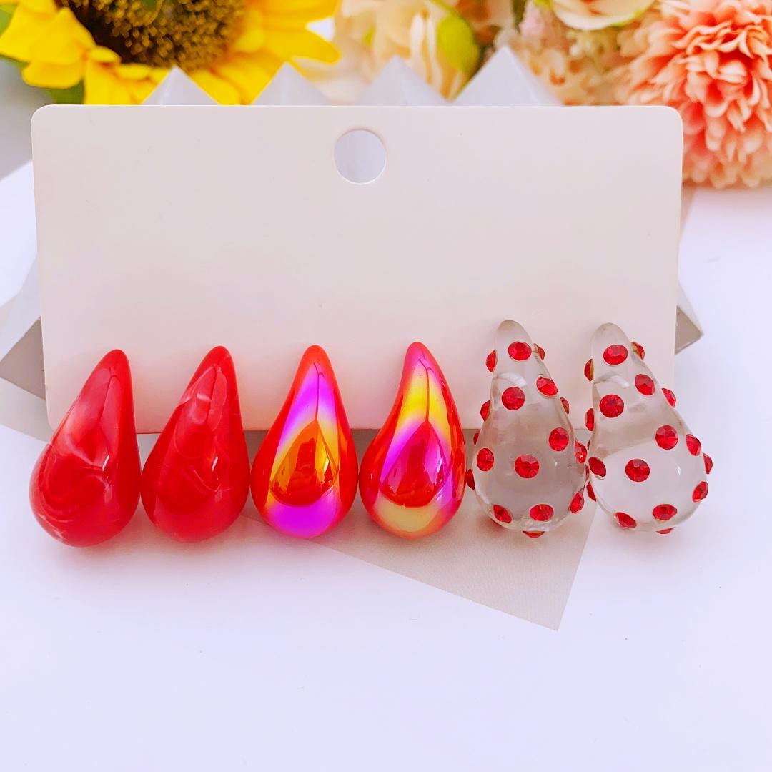 

3 пары акриловых сережек-подвесок в винтажном стиле для повседневного и праздничного женского образа