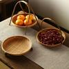 Handcrafted Bamboos Snacks Plate Lightweight Portable Fruit Dessert Tray For Kitchen Dining Outdoor Event