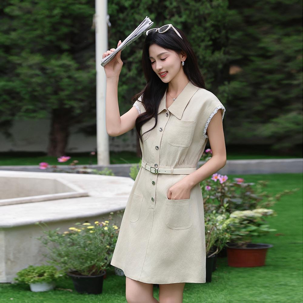 MIXMAX Casual Versatile Temperament Fashionable Age Reducing and Slimming Short-Sleeved Dress