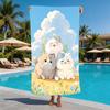 Cute Kawaii Stacked Cats Print Beach Towel Quick Dry Absorbent Towel for Summer Pool and Travel Bt21 Beach Towel Towels Bathroom