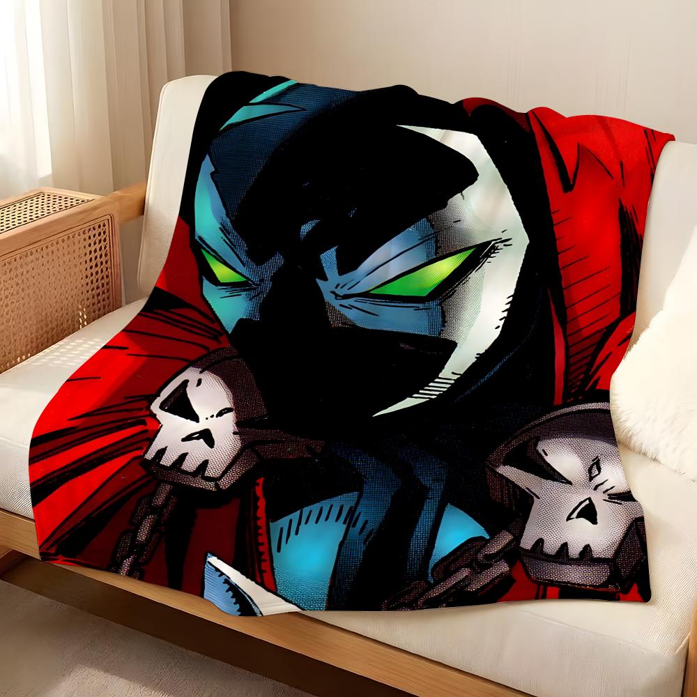 Comic S-Spawn Throw Flannel Blanket, Soft Warm, Durable & Washable Cute Cool