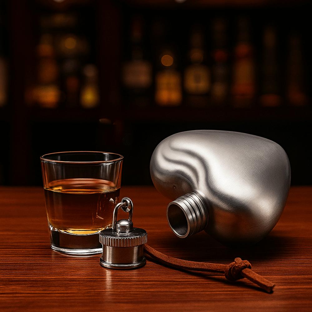 1 Oz Heart Hip Flask Food Grade Stainless Steel Wine Pot Portable Wine Flask Pendant  Gift