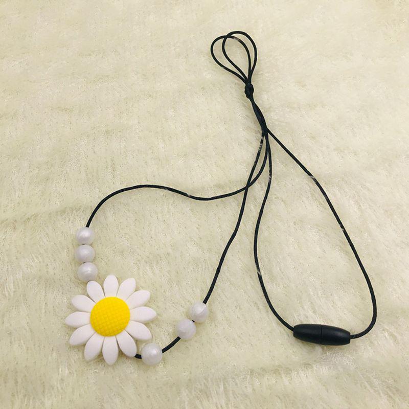 Sunflower Baby Teether Necklace Silicone Pendant Beads Teething Nursing Toys