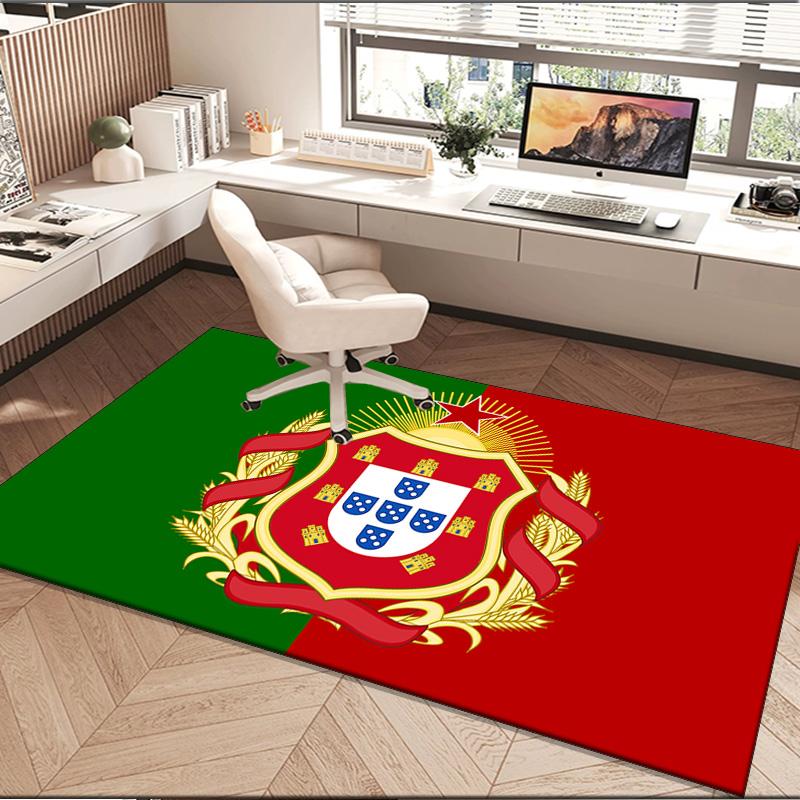 1PC Rug Portuguese Coat Of Arms Carpet, Chair Rug,Area Rug for Office Bedroom Living Rooms Bedroom, Doormat Decor Christmas Fan Gifts