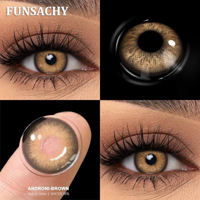 FUNSACHY 2Pcs Colored Contacts Lenses Beauty Fashion Health Soft Natural Contacts Lens Eye Color Makeup Yearly Cosmetics Pupils