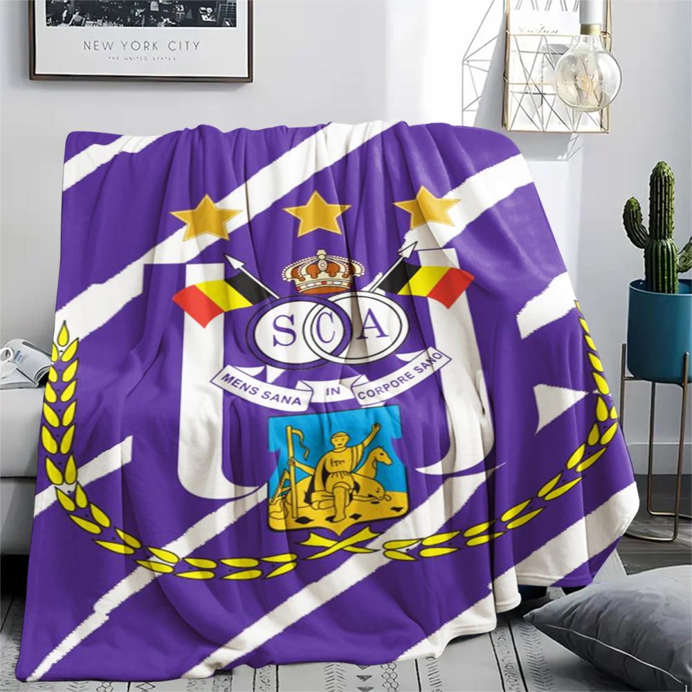 1ST R.S.C. Anderlecht Print Flanellen Deken, Hoge kwaliteit Comfortabel voor Alle Seizoenen, Woondecoratie, Warmte en Comfort, Perfect voor Kerstcadeaus
