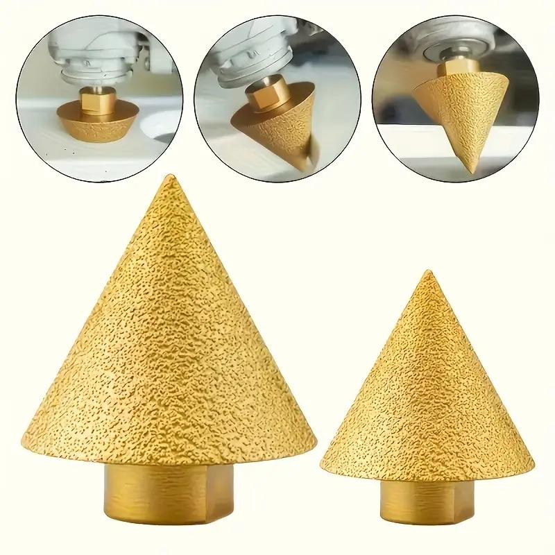 1Pc M14 Thread Diamond Beveling Chamfer Bit 38mm Cone Punching Expanding Drill Bit Grinding Wheel Ceramic Tile Chamferer