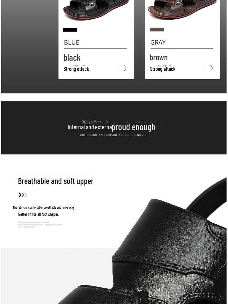 Men's Summer Comfort Waterproof Non-Slip Dual-Use Sandals with Thick Sole