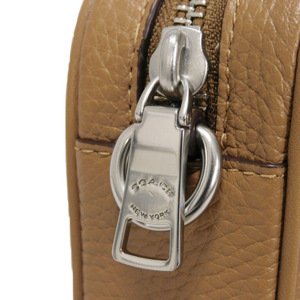 Used 9726 Jaden Crossbody CR179 7921 Current Brown Pochette Unused Logo Embossed Light Saddle Men's from Japan AUTHENTIC