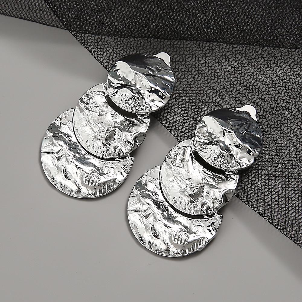 Pendientes Metálicos Barrocos Ecológicos - Pendientes de Clip Redondos e Irregulares Minimalistas para Mujer