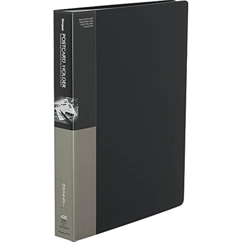 KOKUYO (KOKUYO) Fixed A4 File Postcard Holder, 50 Pockets, Holds Up to 400 Sheets, Gray Hase-230NDM
