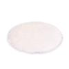 European Style Plush Faux Wool Round Carpet for Living Room or Bedroom, White Bay Window Mat.