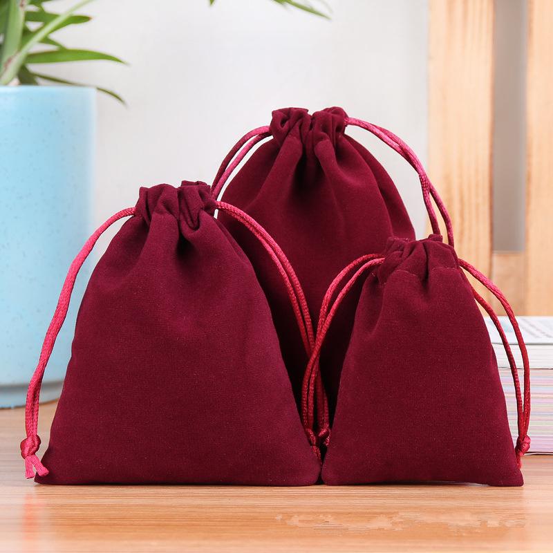 100 Pcs/Lot Velvet Drawstring Wedding Bags Gift Fabric Package Various Colors Samll Size Jewelry Pouches For Christmas Party
